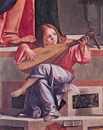Angel playing a lute, Carpaccio