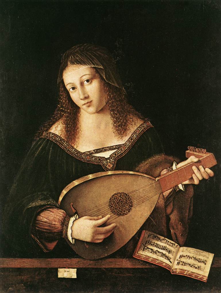 Bartolomeo Veneto, Woman Playing A Lute