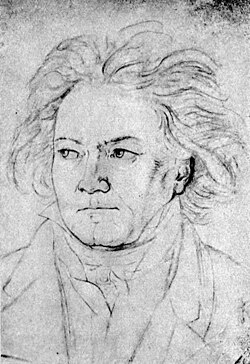 Beethoven, drawing, 1818
